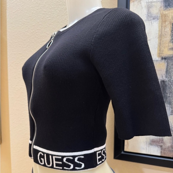 GUESS Logo Tape Zipped Crop Women’s Top. New with Tags - Picture 2 of 10